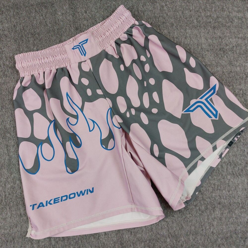 Takedown Women’s Fight Shorts Wrestling Size Small Pink Flames